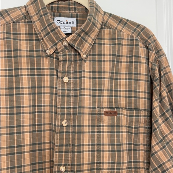 Vintage 90s Carhartt Plaid Long Sleeve Button Up Shirt Size XL - Picture 4 of 13